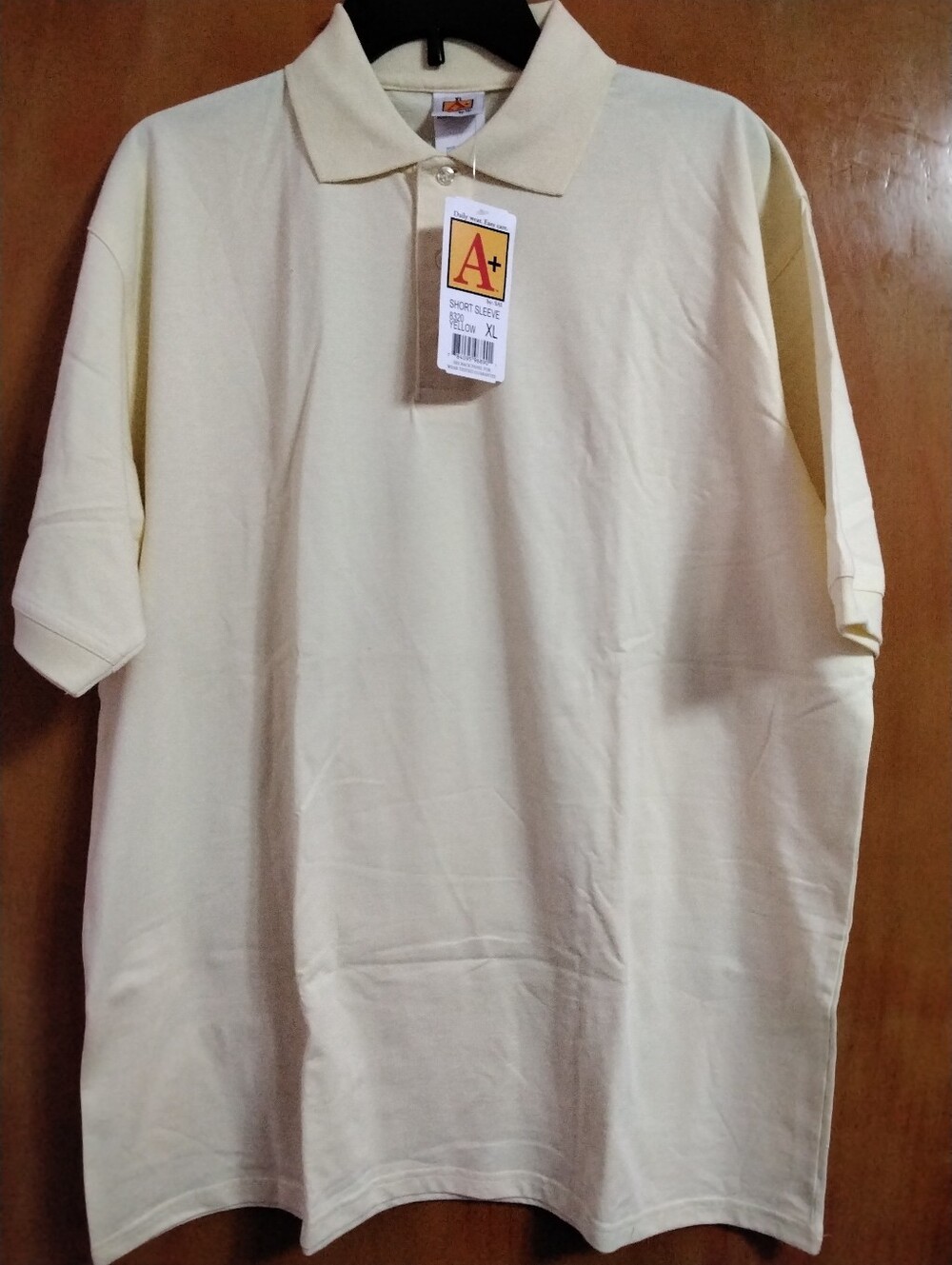 Pale yellow Short Sleeve Polo Shirt - Men's Sz XL